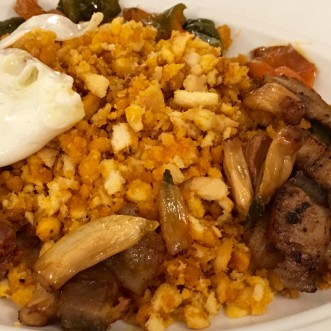 Plato de migas, restaurante tabula calda, Merida