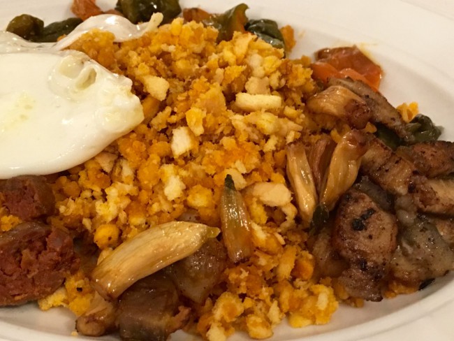 Plato de migas, restaurante tabula calda, Merida