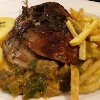 Plato de cordero, restaurante tabula calda, Merida